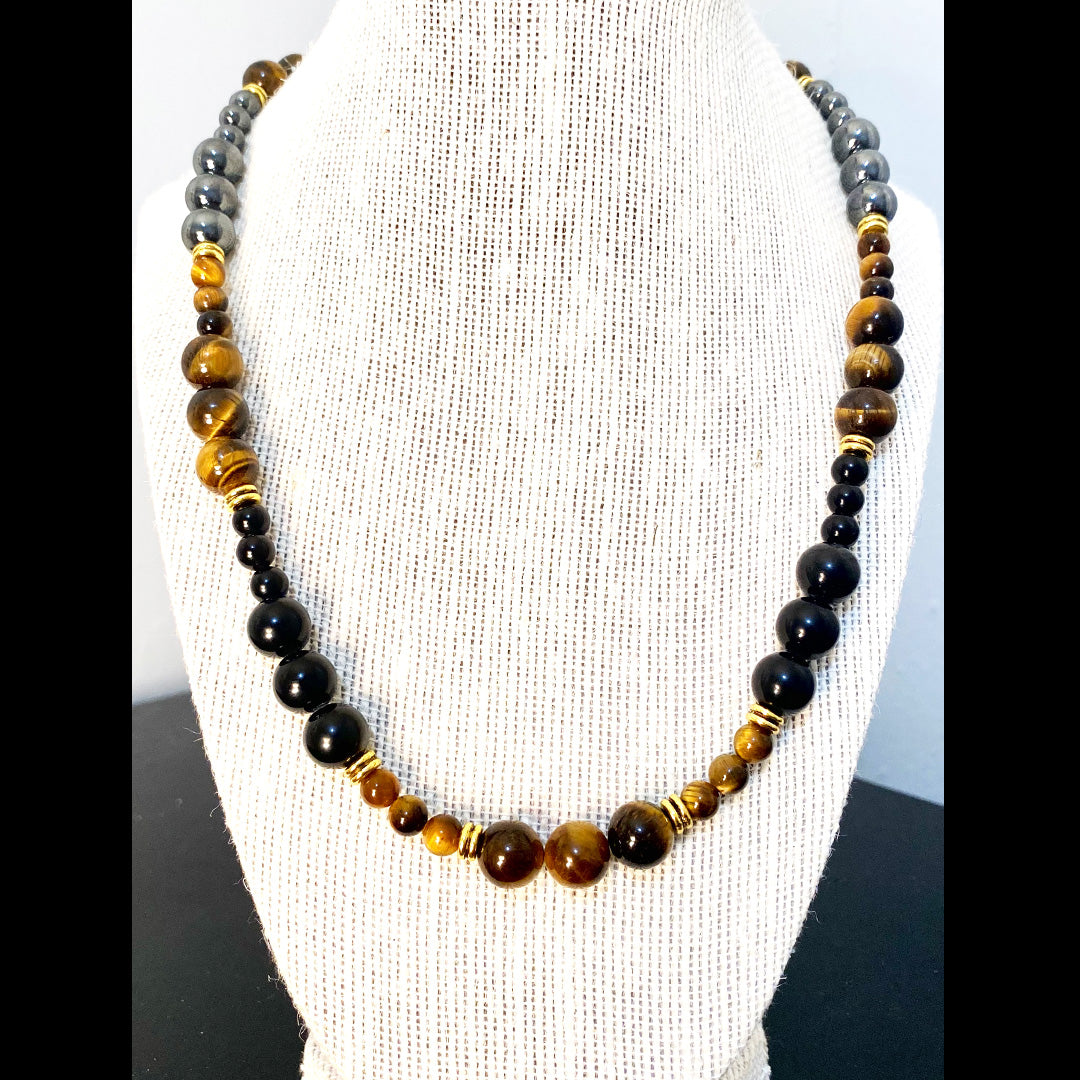 Black Obsidian, Tigers Eye & Hematite2